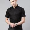 Men Black Regular Fit Solid Formal Shirt