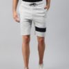 Men Grey Melange & Black Colourblocked Slim Fit Cotton Training Sports Shorts