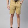 Men Khaki Solid Slim Fit Mid-Rise Training Shorts