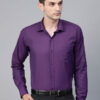 Men Purple Slim Fit Solid Formal Shirt