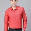 Men Red Semi-Slim Fit Solid Formal Shirt