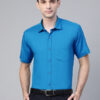 Men Blue Semi-Slim Fit Solid Formal Shirt