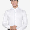 Men White Slim Fit Solid Party Shirt