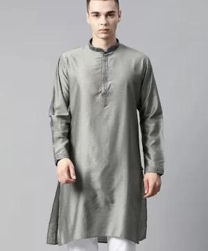 Ethnic Motifs Embroidered Straight Kurta