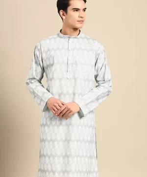 Ethnic Motifs Printed Pure Cotton Straight Kurta