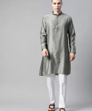 Men Embroidered Thread Work Kurta With Pyjamas