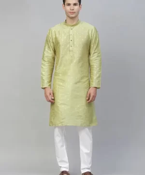 Men Green Ethnic Motifs Printed Kurta with Pyjamas