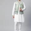 Men Woven Design Jaquard Silk Nehru Jacket