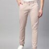 Men Beige Slim Fit Solid Chinos Trousers