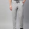 Men Grey Melange Solid Slim Fit Track Pants