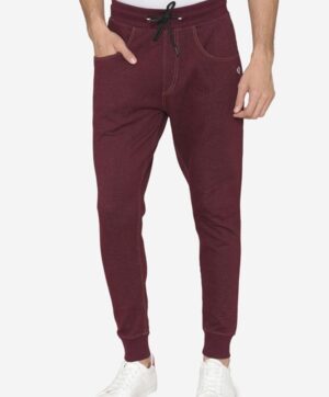 Men Magenta Solid Joggers