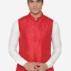 Men Red Solid Nehru Jacket