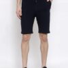 Men Navy Blue Slim Fit Ribbed Training Shorts