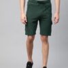 Men Green Ribbed Slim Fit Training Shorts