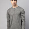 Men Charcoal Solid Slim Fit T-shirt