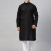 Men Black & White Solid Kurta with Pyjamas