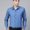 Men Blue Semi-Slim Fit Solid Formal Shirt