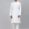 Men White Thread Work Kurta