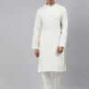 Men Cream-Coloured Thread Work Kurta