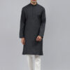 Men Grey Thread Work Kurta