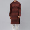 Men Rust Thread Work Kurta