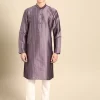 Mauve striped Kurta with Pyjamas