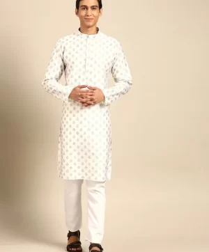 Men Ethnic Motifs Printed Regular Kurta with Pyjamas