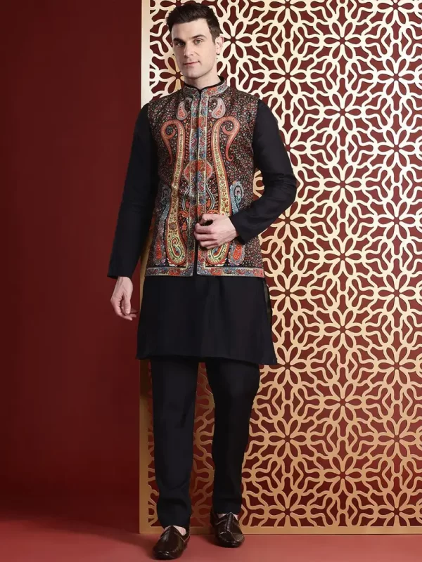 Ethnic Motifs Printed Nehru Jacket