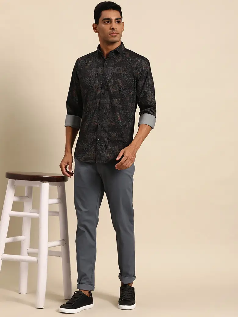 Men Smart Opaque Printed Casual Shirt - Image 4