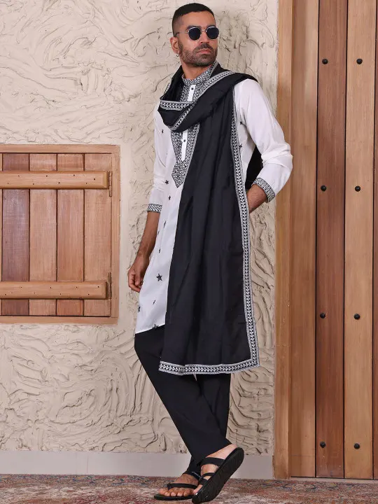 Ethnic Embroidered Dupatta with Embellished Border