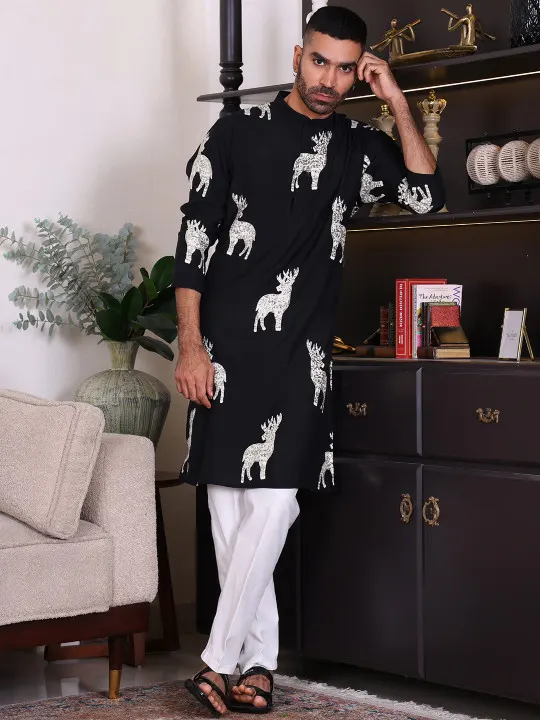 Men Ethnic Motifs Embroidered Sequinned Kurta