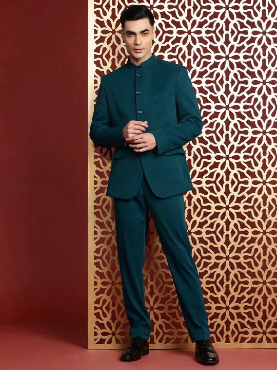 Men Slim Fit Bandhgala Suit